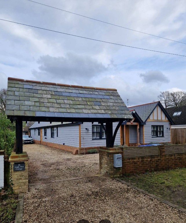 Oak framed structure completed by H Lee & Son Roofing Services